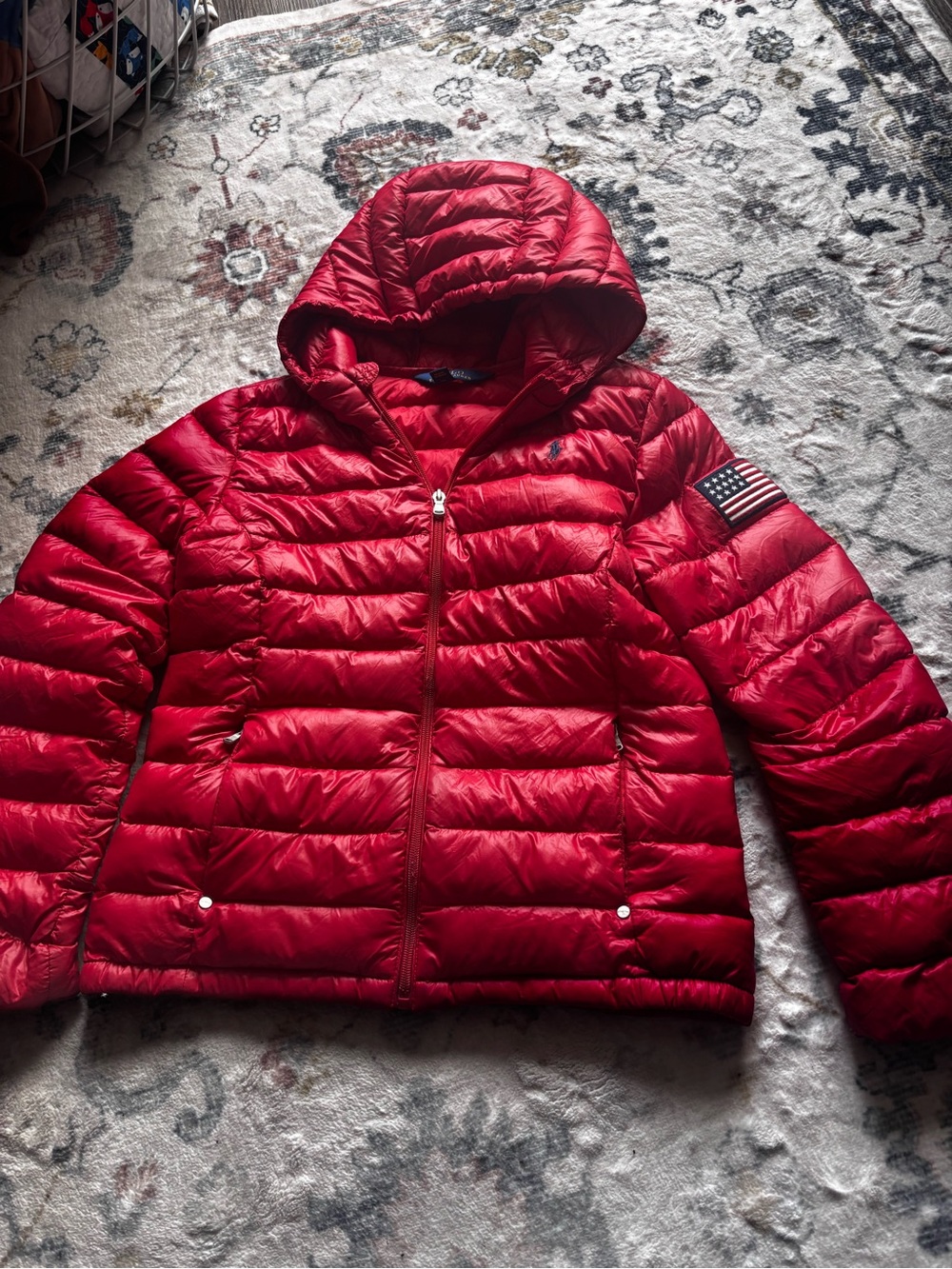 Kids Polo Ralph Lauren Red Hooded Puffer Jacket -Lightweight quilted down filled